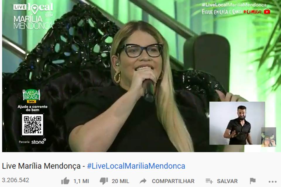 Live de Marília Mendonça bate recorde no YouTube