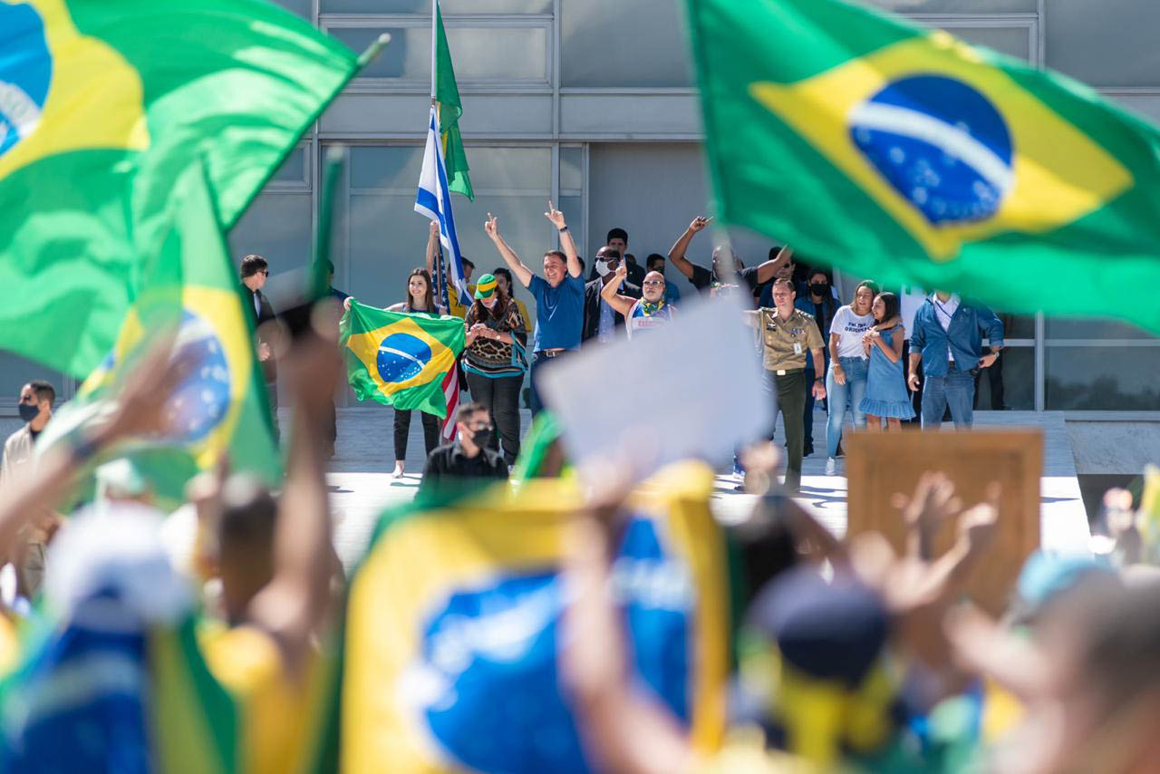 Bolsonaro durante protesto em brasilia