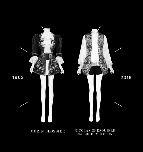 Dois vestidos de épocas diferentes que estarão na exposição About Time do Costume Institute