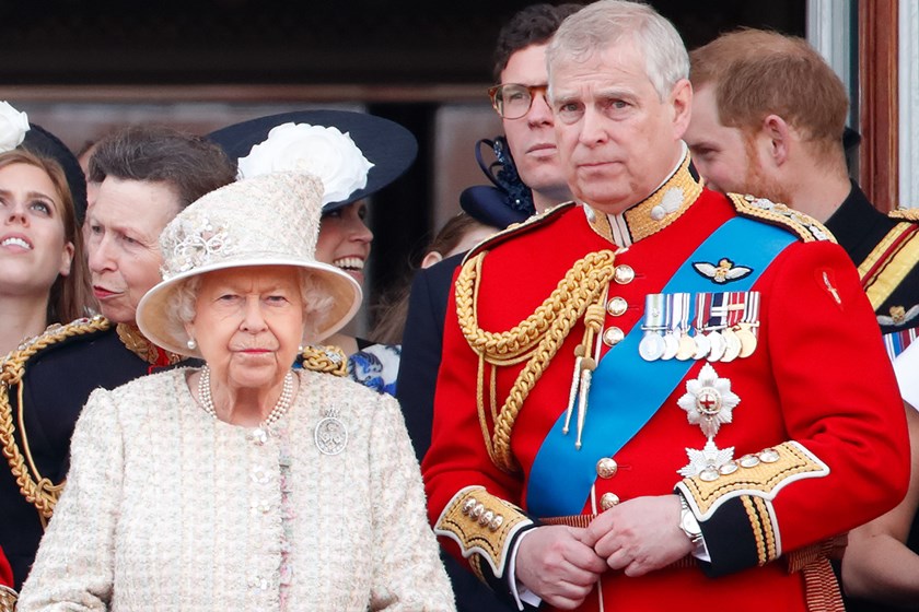 Rainha Elizabeth e o príncipe Andrew