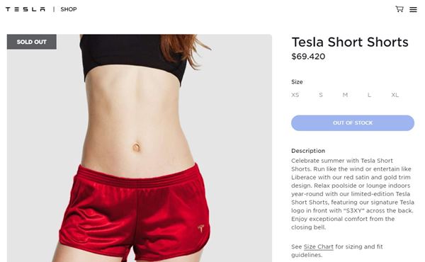 Shorts Tesla