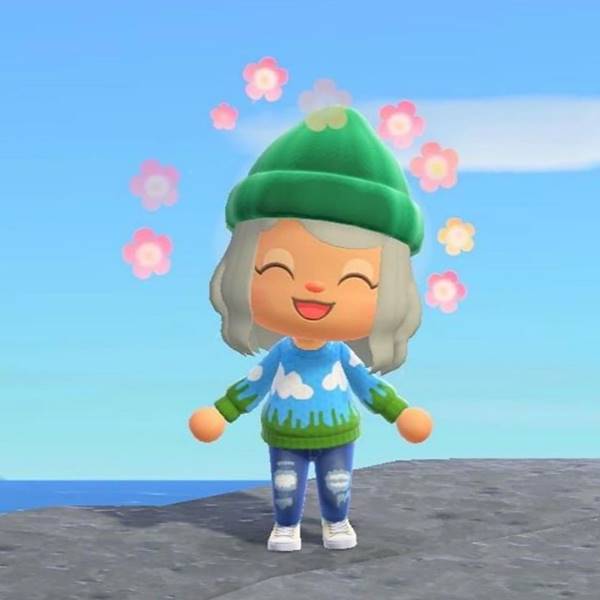 Cloud Sweater, da marca Lirika Matoshi, no jogo Animal Crossing