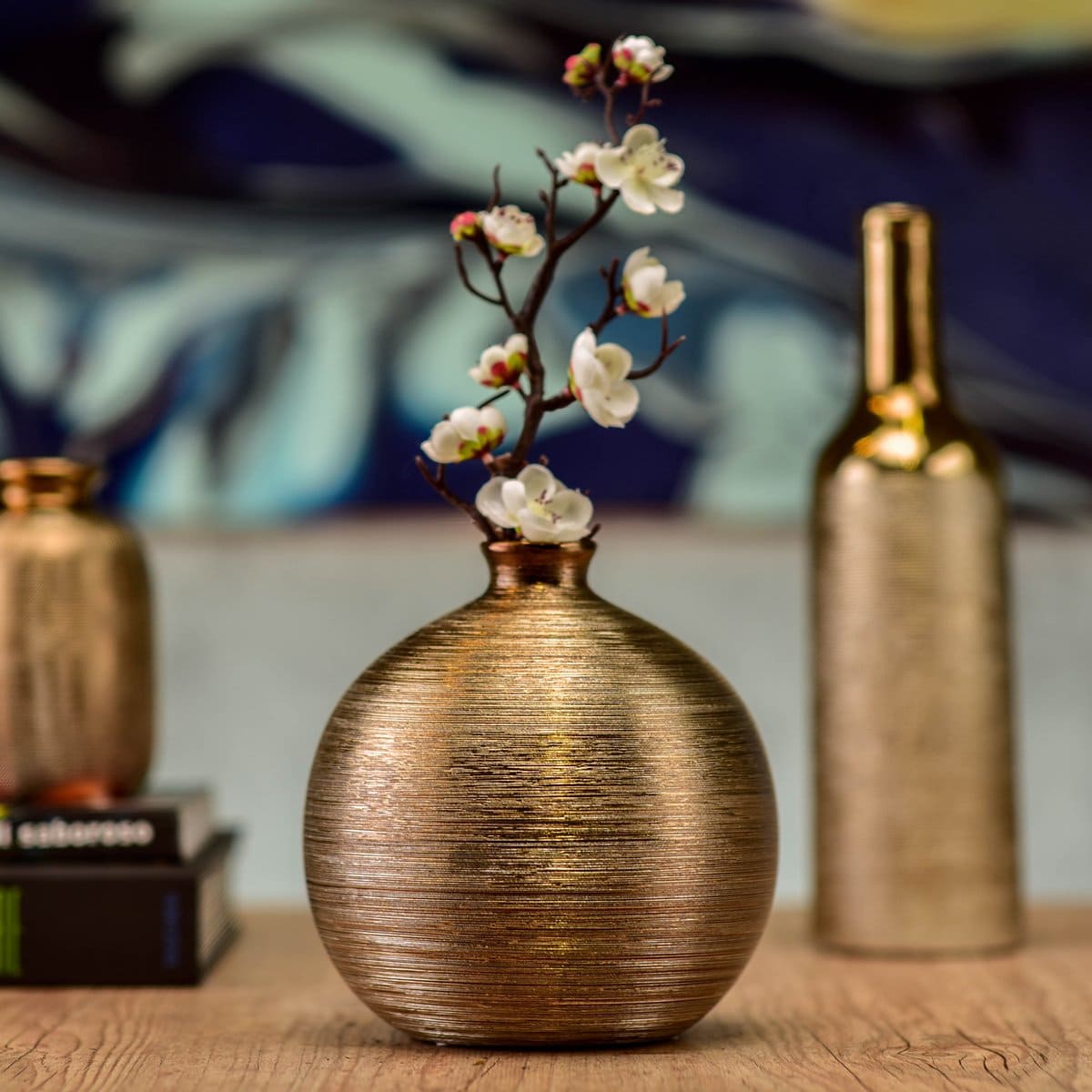 Vaso de cerâmica redondo