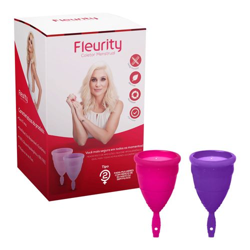 Kit Coletor Menstrual Tipo 2 (ideal para mulheres com menos de 30 anos e sem filhos), da Fleurity