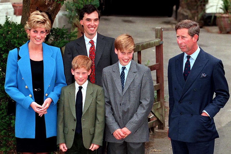 Princesa Diana, Harry, William e príncipe Charles
