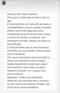 Daniella Queiroga utilizou suas redes sociais para se menifestar sobre o caso do pai