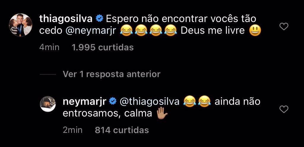 Thiago Silva comentário Neymar