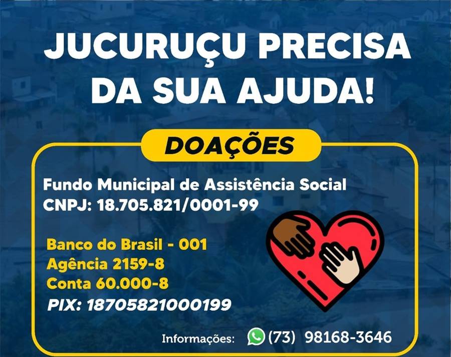 Imagem de divulgação da ajuda para os estados da Bahia