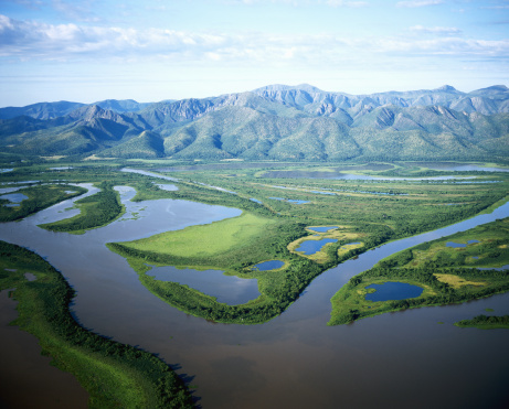 vista aérea da planície alagada no Mato Grosso