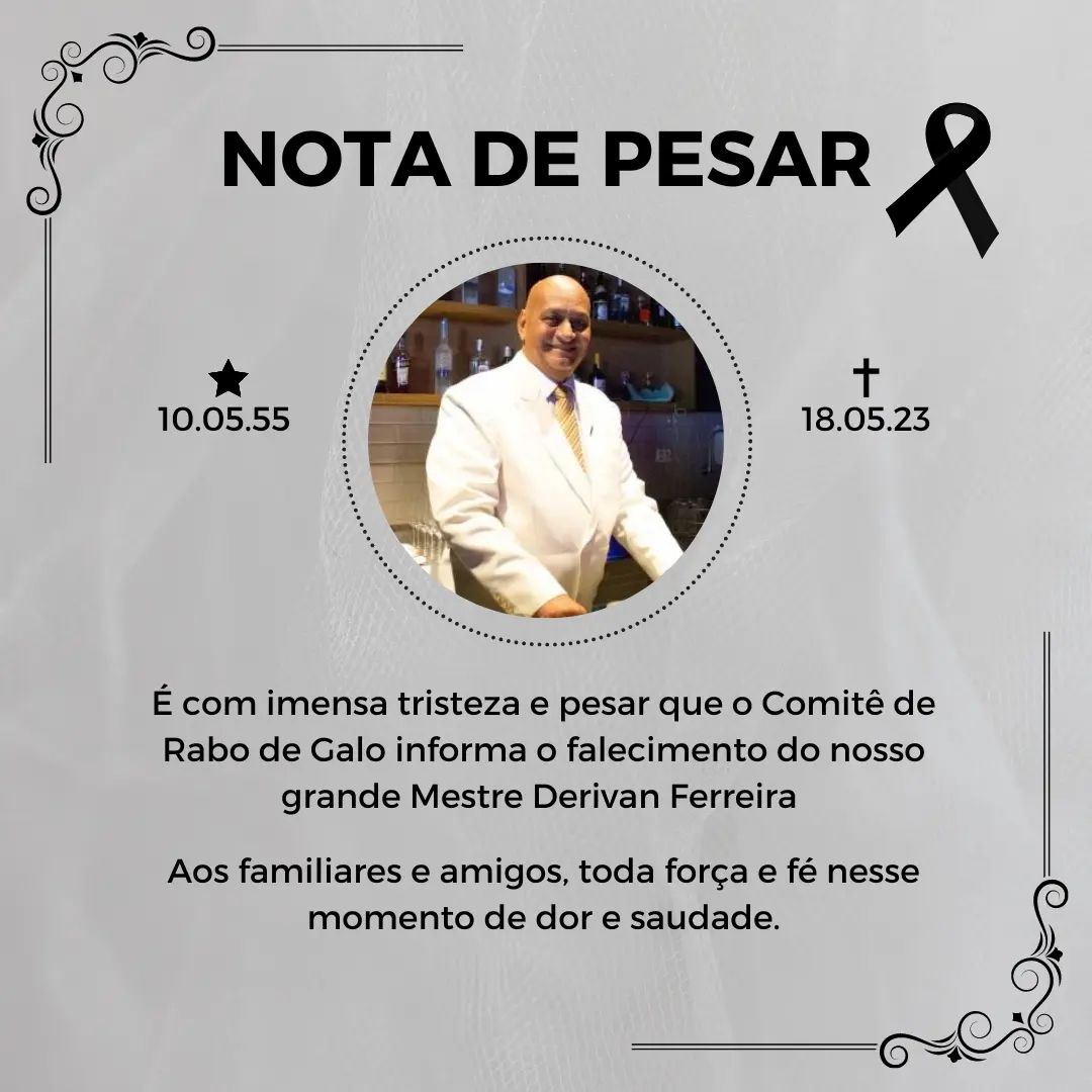 Na imagem, uma nota de pesar sobre a morte de Derivan Ferreira de Souza - Metrópoles