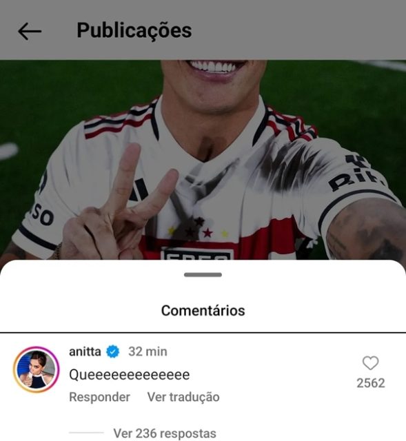 Anitta se surprende com contratação de James no São Paulo - Metrópoles