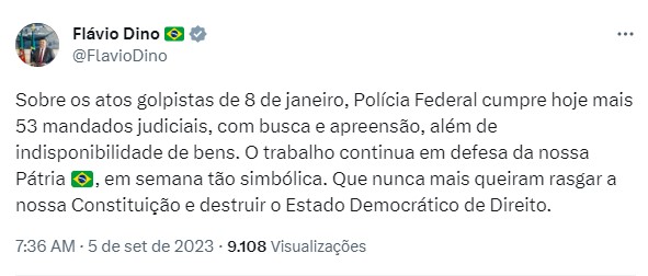 Flávio Dino repercute operação da PF