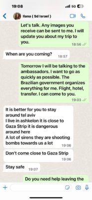 Conversa de Marcos do Val com amiga de Israel