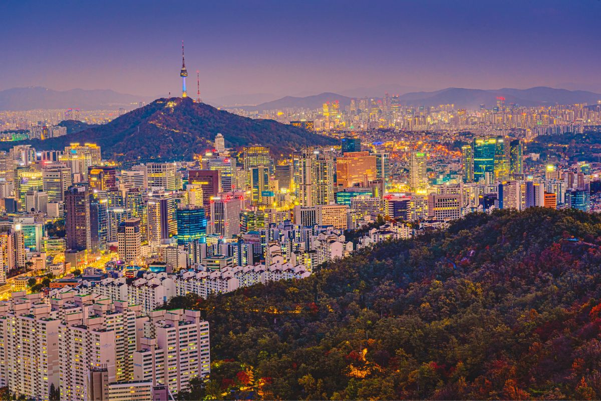 vista da cidade de Seul na Coreia do Sul