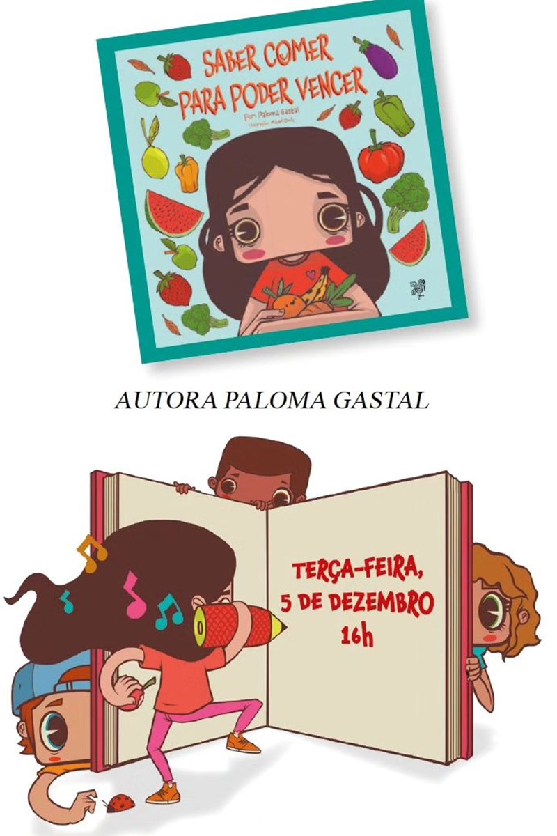Desenho de capa de livro, com menina na capa. Ela está rodeada de alimentos - Metrópoles