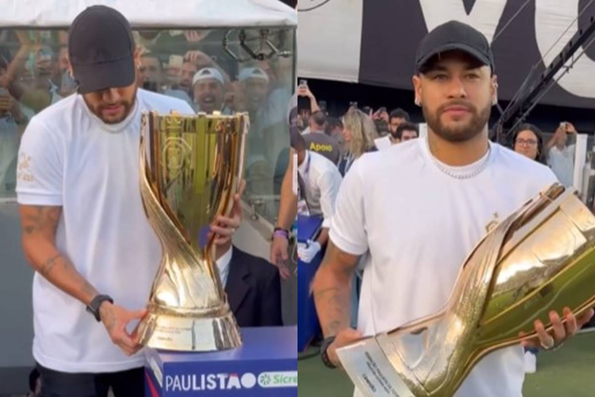 Montagem com fotos coloridas de Neymar - Metrópoles