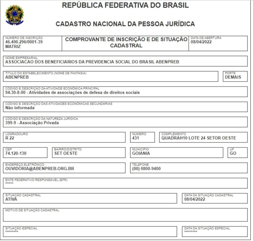 IMAGEM DO REGISTRO DA ABENPREB ATUALMENTE NA RECEITA APÓS METRÓPOLES PROCURAR CORRETORA DE SEGUROS - METRÓPOLES