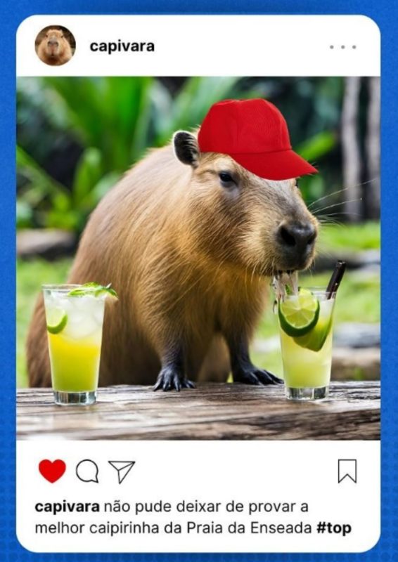 Capivara tomando caipirinha - Metrópoles