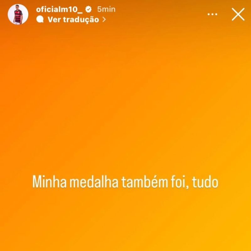 Print de Matheus Gonçalves, do Flamengo, sobre o assalto - Metrópoles