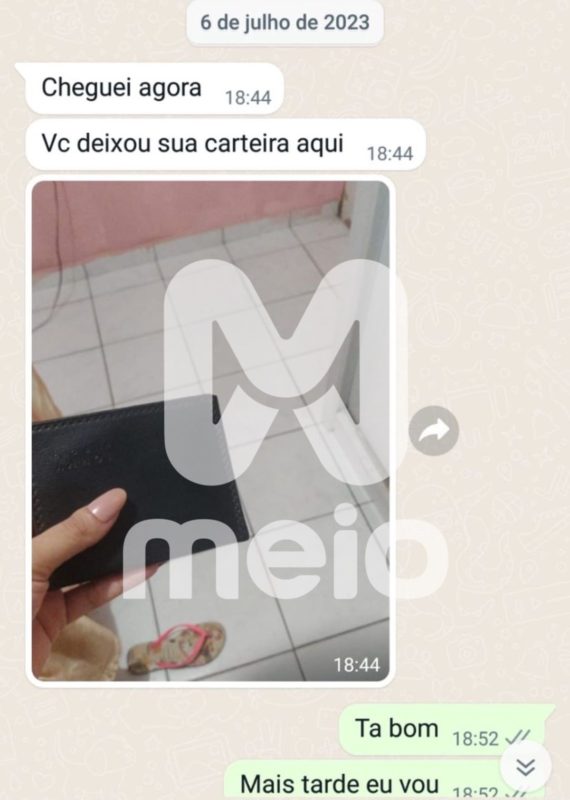Print da conversa entre o ator Caio Antures e a ex - Metrópoles