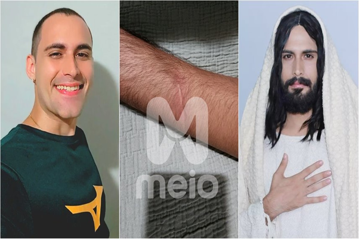 Ator Caio Antures como Jesus e sem caracterização - Metrópoles