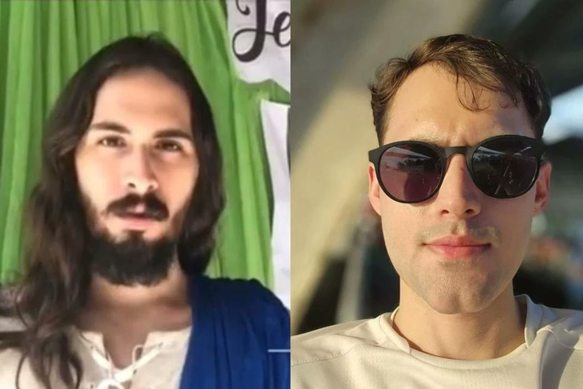 Ator Caio Antures como Jesus e sem caracterização - Metrópoles