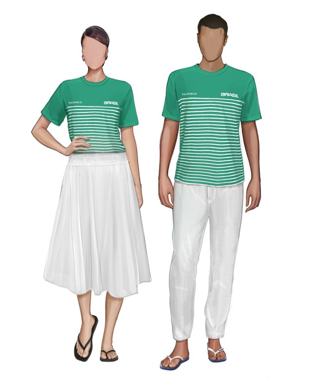 Croqui com trajes da delega&ccedil;&atilde;o brasileira para as Olimp&iacute;adas de 2024 - Metr&oacute;poles