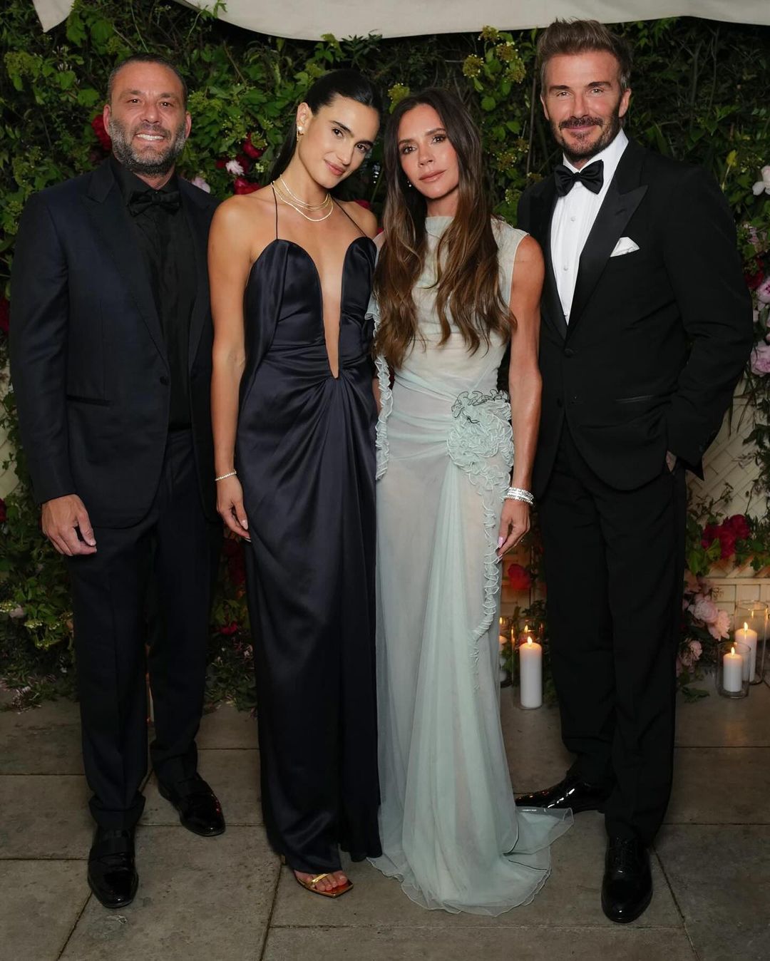 David e Isabela Grutman com o casal Beckham