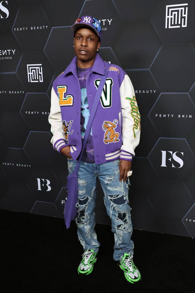 Na imagem com cor, o rapper norte-americano A$ap Rocky - Metrópoles