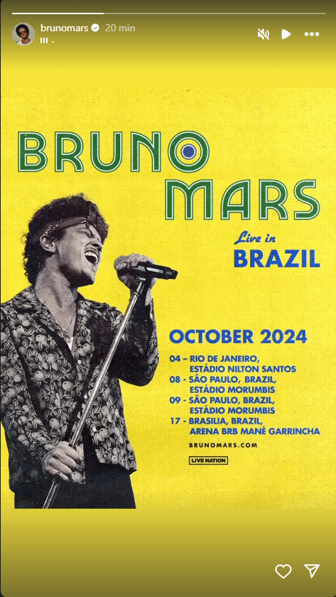 Instagram Bruno Mars Brasília