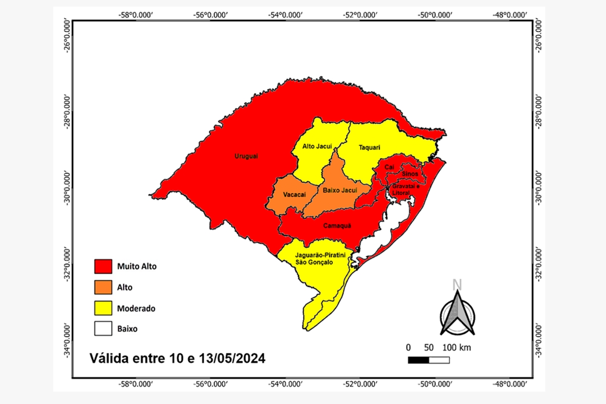 Chuva e perigo de deslizamentos de terra no Rio Grande do Sul